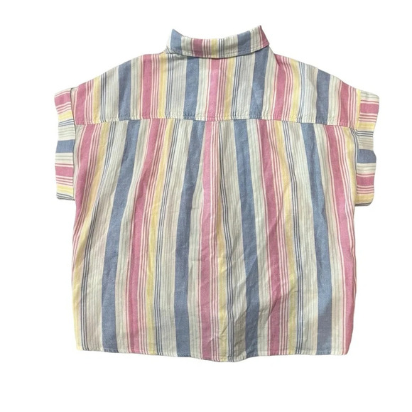 Anthropologie Cloth & Stone Tie Front Striped Blouse Size Small - Picture 3 of 3